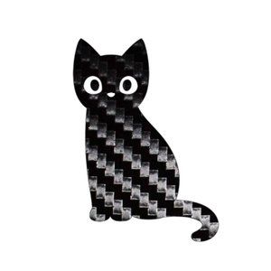4 Pack Cat Love Sticker Black Carbon Fiber Vinyl Decal Logo Laptop Window